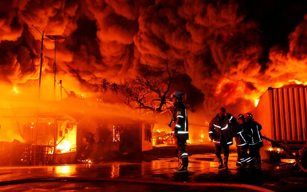 Kebakaran Pabrik Sandal PT Garuda Mas Perkasa di Medan Deli