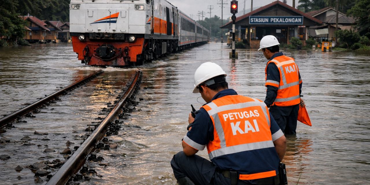 Banjir Pantura Ganggu Operasional Kereta Api di Jawa Tengah