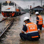 Banjir Pantura Ganggu Operasional Kereta Api di Jawa Tengah