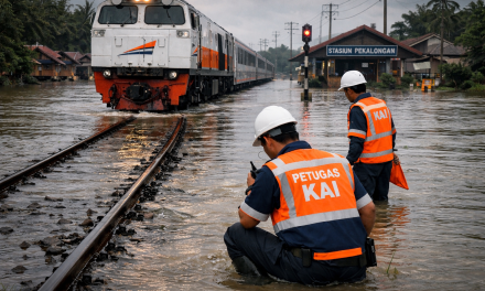 Banjir Pantura Ganggu Operasional Kereta Api di Jawa Tengah