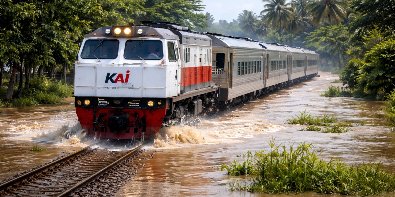 14 Perjalanan Kereta Api Terhenti Akibat Banjir di Pekalongan