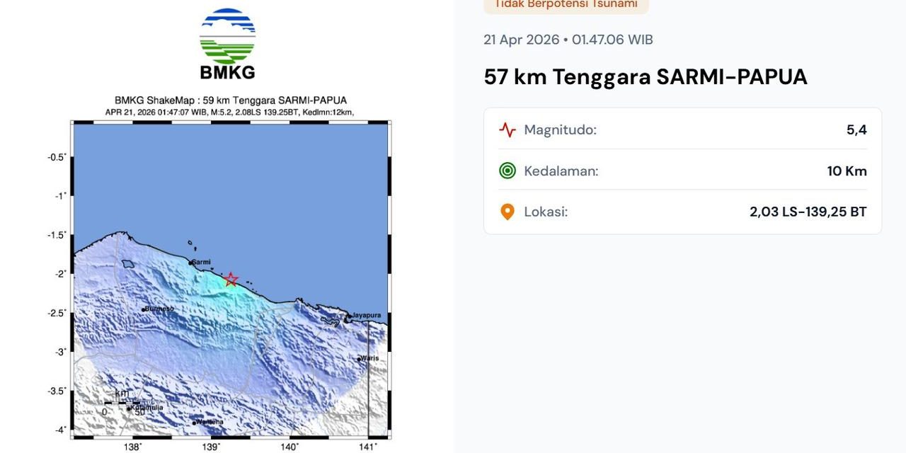 Gempa Hari Ini Terjadi 4 Kali di Indonesia, Ini Wilayah Terdampak