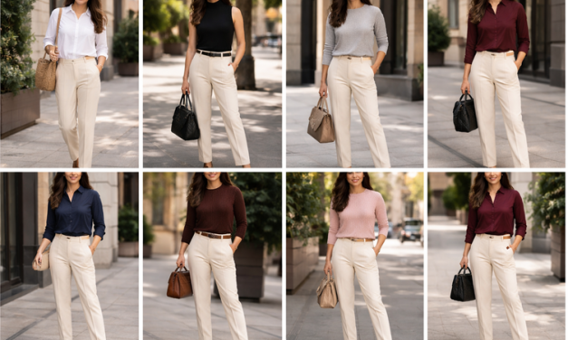 12 Warna Baju Cocok dengan Celana Cream, Stylish & Kekinian