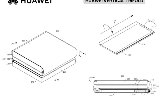 Huawei Kembangkan Smartphone Lipat Tiga Vertikal Teknologi AI