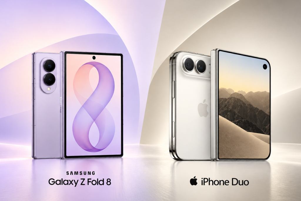 Samsung Galaxy Z Fold 8 dan iPhone Duo